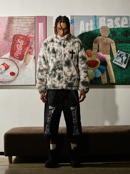 Revelse™ Heavy-Duty Faux Lambswool Tie-Dye Urban Jacket