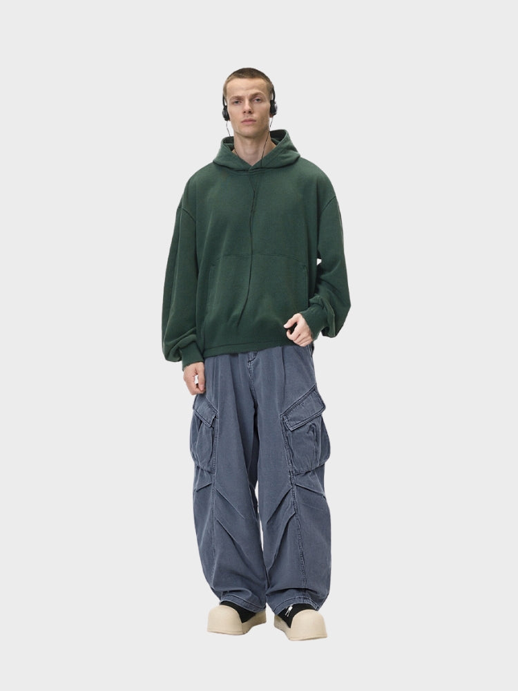 Revelse™ Oversized Wrinkled Cargo Denim Pants Elastic Waist