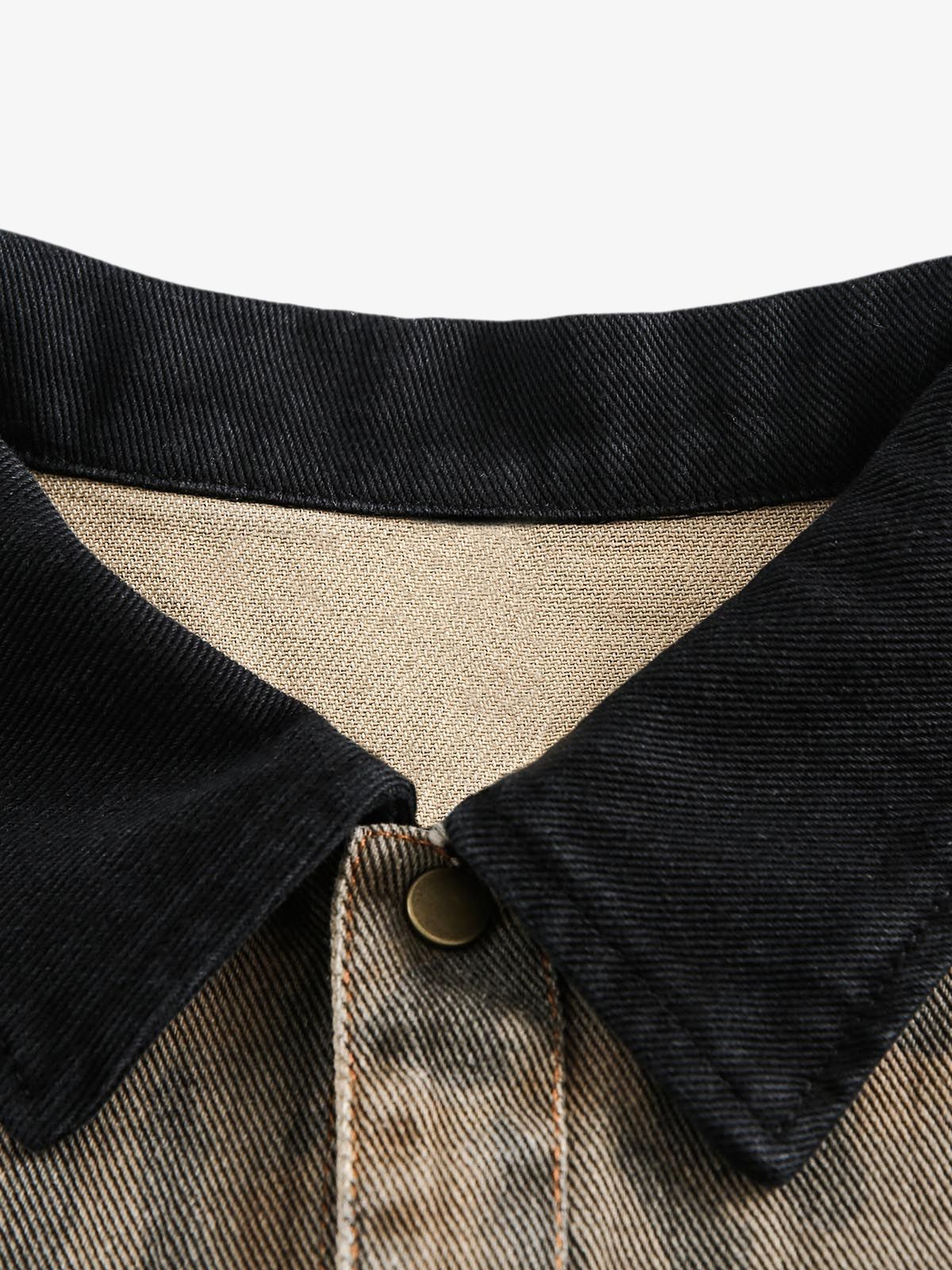 Revelse™ Distressed Cheetah Print Denim Shirt Vintage Style