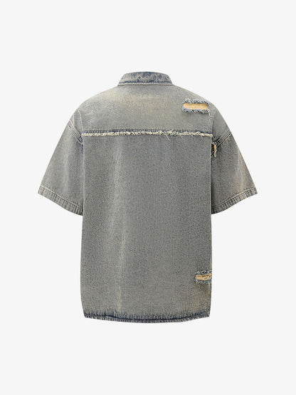 Revelse™ Men's Ripped Distressed Denim Jacket and Pants Set