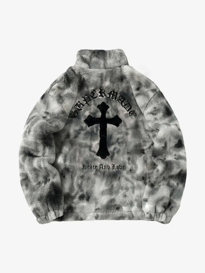 Revelse™ Heavy-Duty Faux Lambswool Tie-Dye Urban Jacket