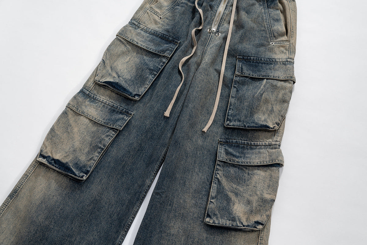 Revelse™ Wide Leg Multi-Pocket Loose Fit Straight Jeans