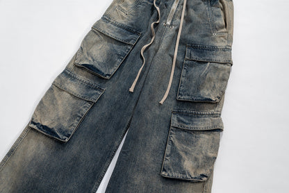 Revelse™ Wide Leg Multi-Pocket Loose Fit Straight Jeans