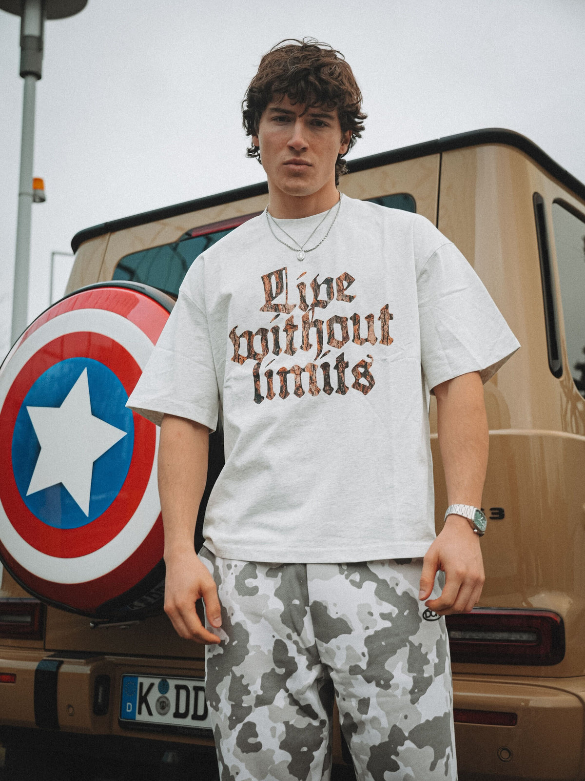 Revelse™ Oversized Cotton Camo Graphic T-Shirt