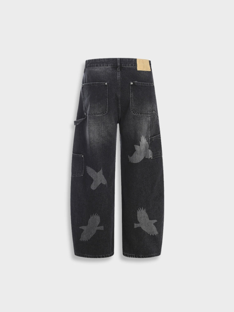 Revelse™ Wide-Leg Loose Fit Baggy Denim Jeans Black