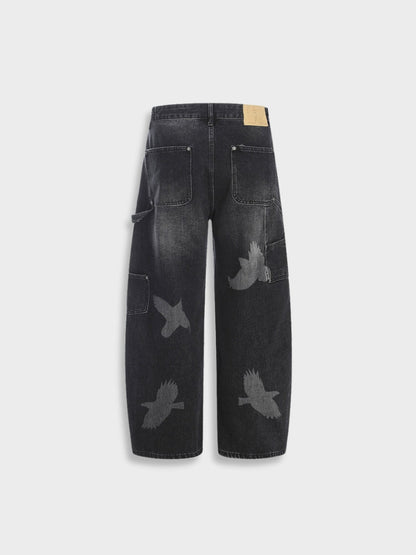 Revelse™ Wide-Leg Loose Fit Baggy Denim Jeans Black