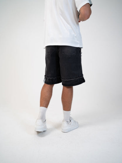 Revelse™ Distressed Embroidered Denim Jorts