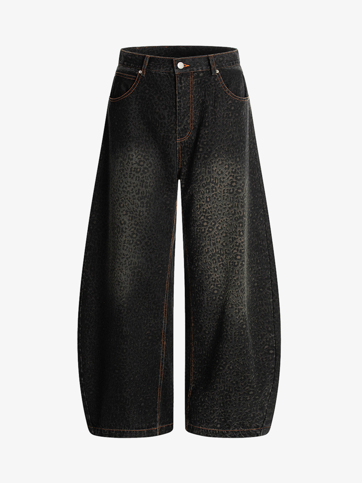 Revelse™ Leopard Print Denim Barrel Jeans