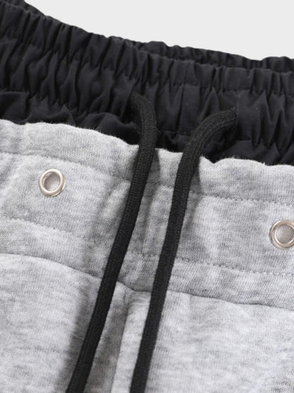 Revelse™ Wide-Leg Cotton Joggers with Side Stripe Panels