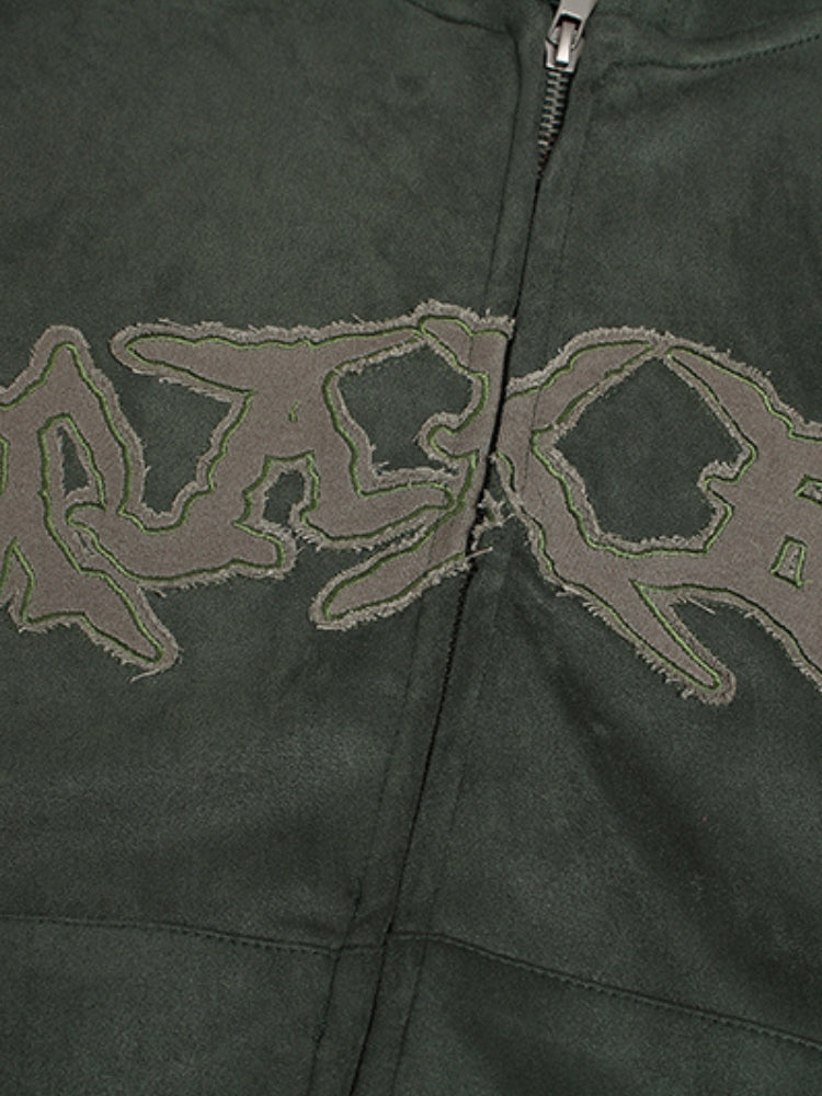 Revelse™ Embroidered Loose-Fit Zip-Up Hoodie