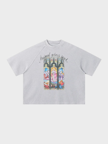 Revelse™ Waffle Knit Graphic Print Relaxed T-Shirt