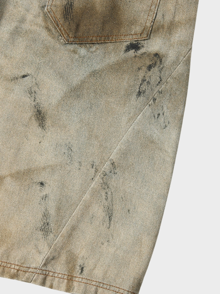 Revelse™ Cotton Washed Denim Capri Jorts Light Coffee