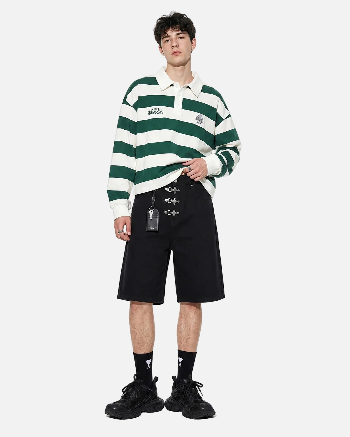 Revelse™ Men's Denim Metal Buckle Baggy Jorts