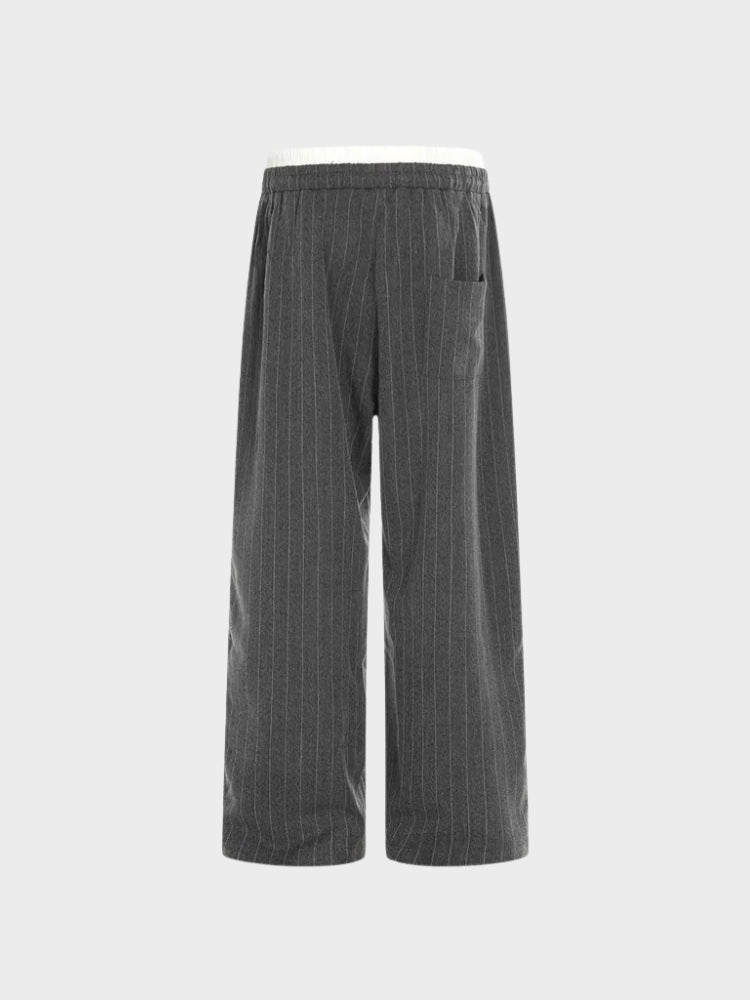 Revelse™ Striped Polyester Tracksuit Set Dark Grey