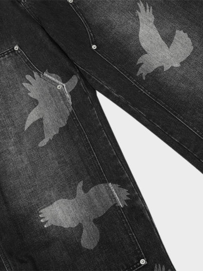 Revelse™ Wide-Leg Loose Fit Baggy Denim Jeans Black