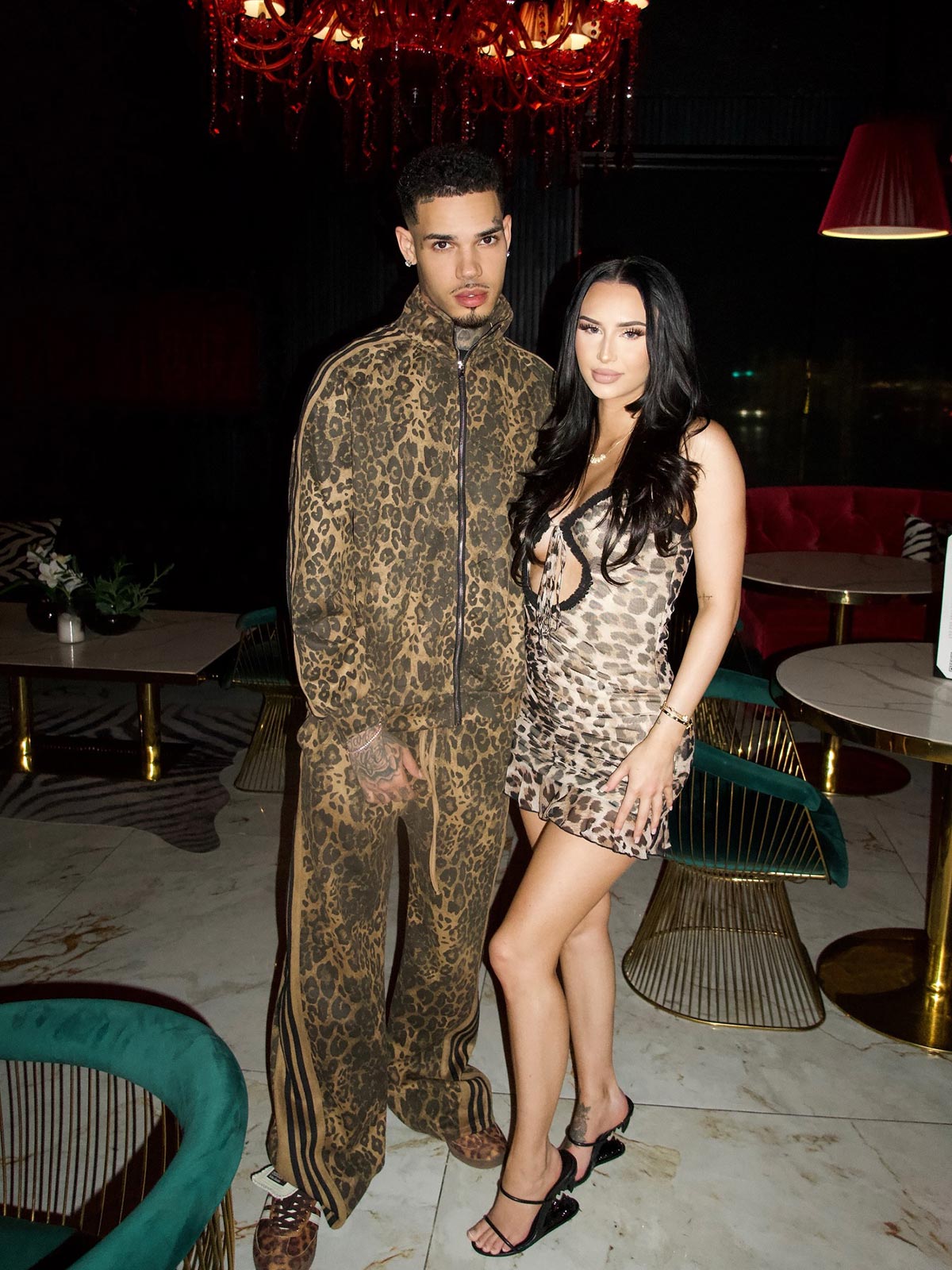 Revelse™ Cheetah Print Suede French Terry Tracksuit