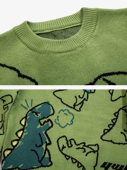 Revelse™ Cartoon Dinosaur Printed Sweater