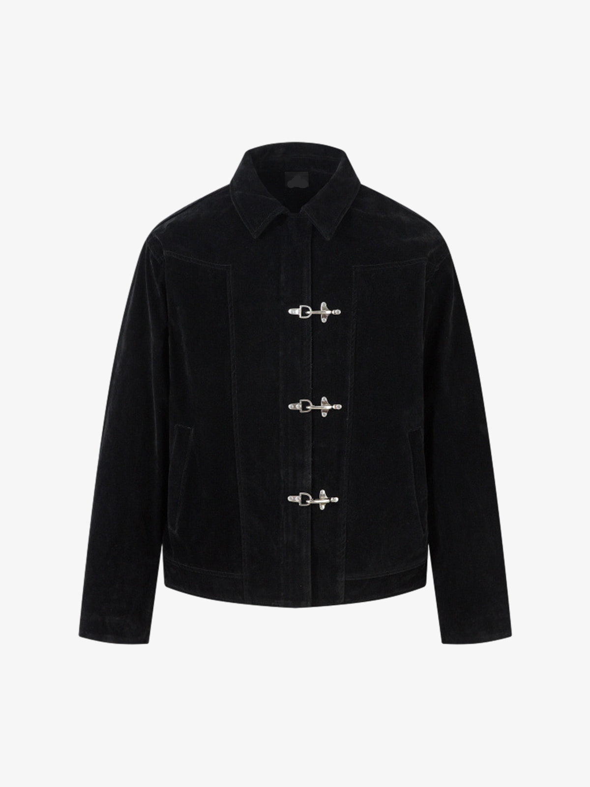 Revelse™ Retro Suede Bomber Jacket with Metal Button Lapel