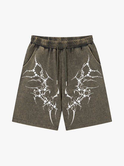 Women's Distressed Rhinestone Cotton Shorts
