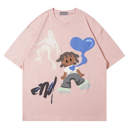 Revelse™ Oversized Graffiti Print T-Shirt