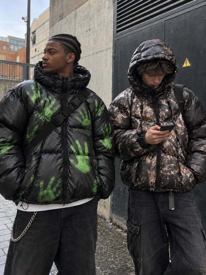 Heat-Reactive Colour-Changing Hooded Padded Coat