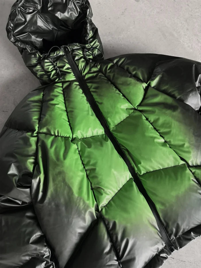 Heat-Reactive Colour-Changing Hooded Padded Coat