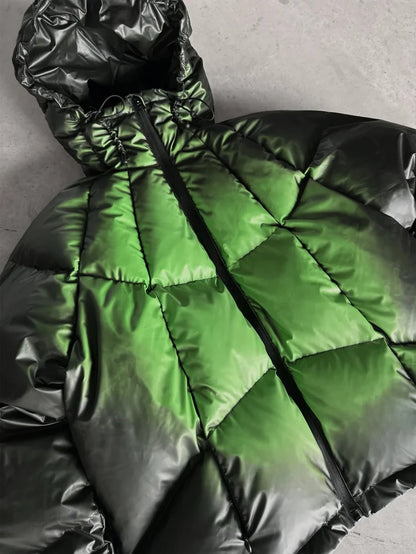 Heat-Reactive Colour-Changing Hooded Padded Coat