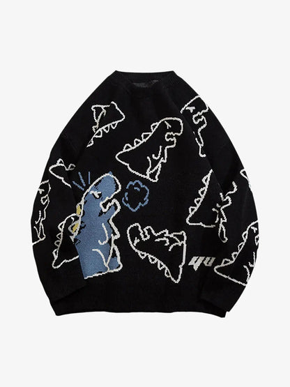 Revelse™ Cartoon Dinosaur Printed Sweater