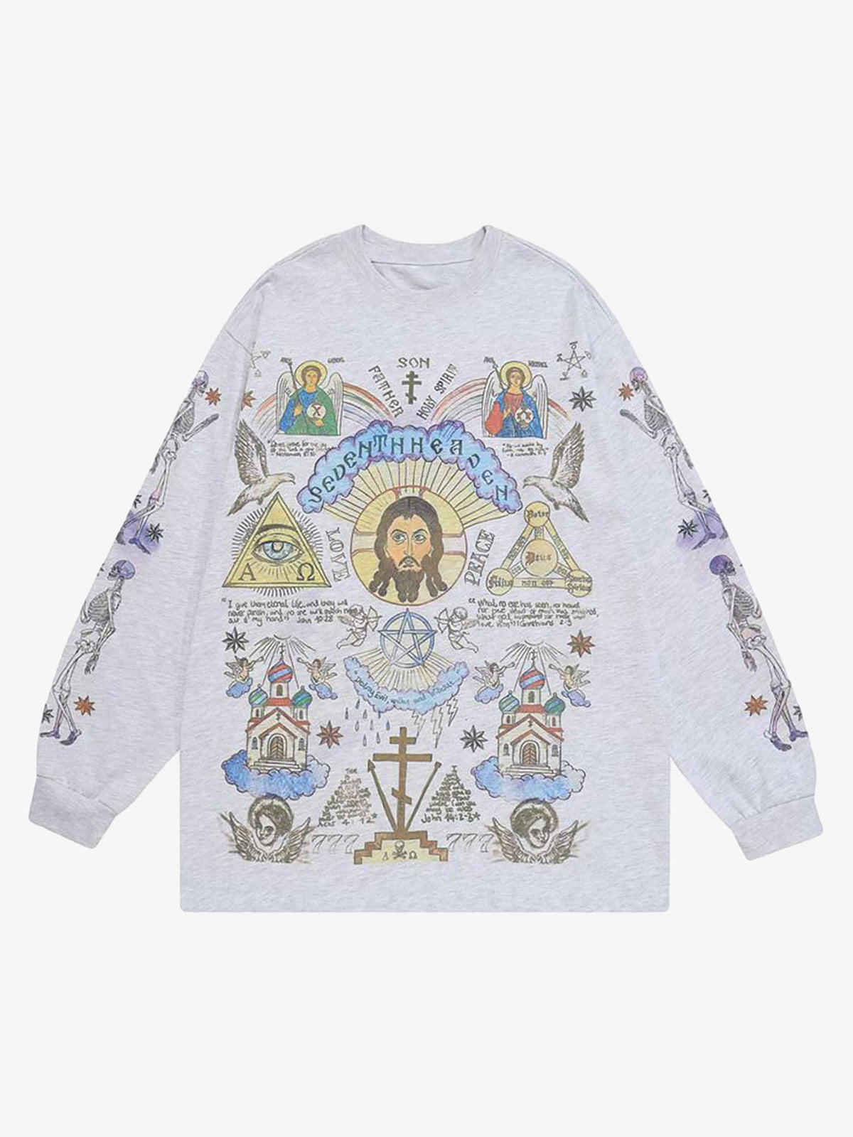 Revelse™ Men's Graffiti Print Long Sleeve Streetwear T-Shirt