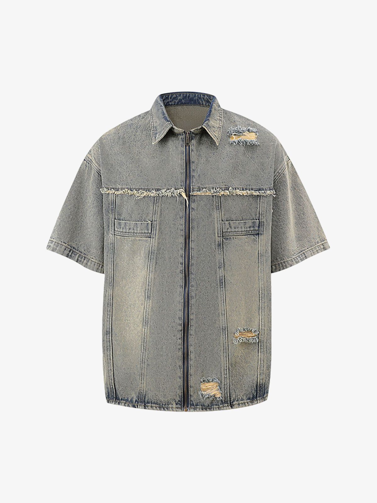 Revelse™ Men's Ripped Distressed Denim Jacket and Pants Set