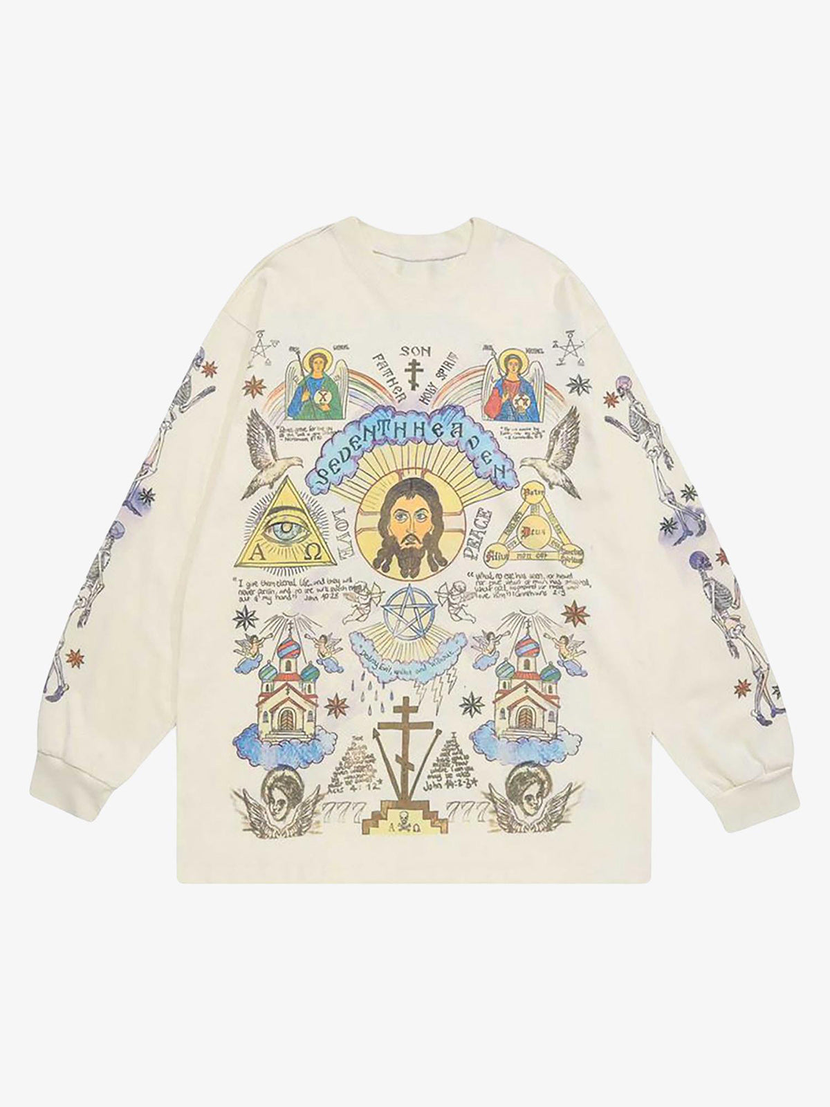 Revelse™ Men's Graffiti Print Long Sleeve Streetwear T-Shirt