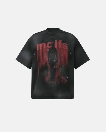 Grunge Graphic Waffle Knit T-Shirt