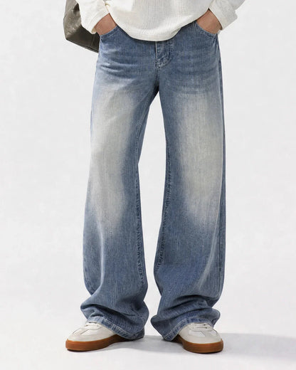 Bamboo-weave detail featured on embroidered bootcut jeans