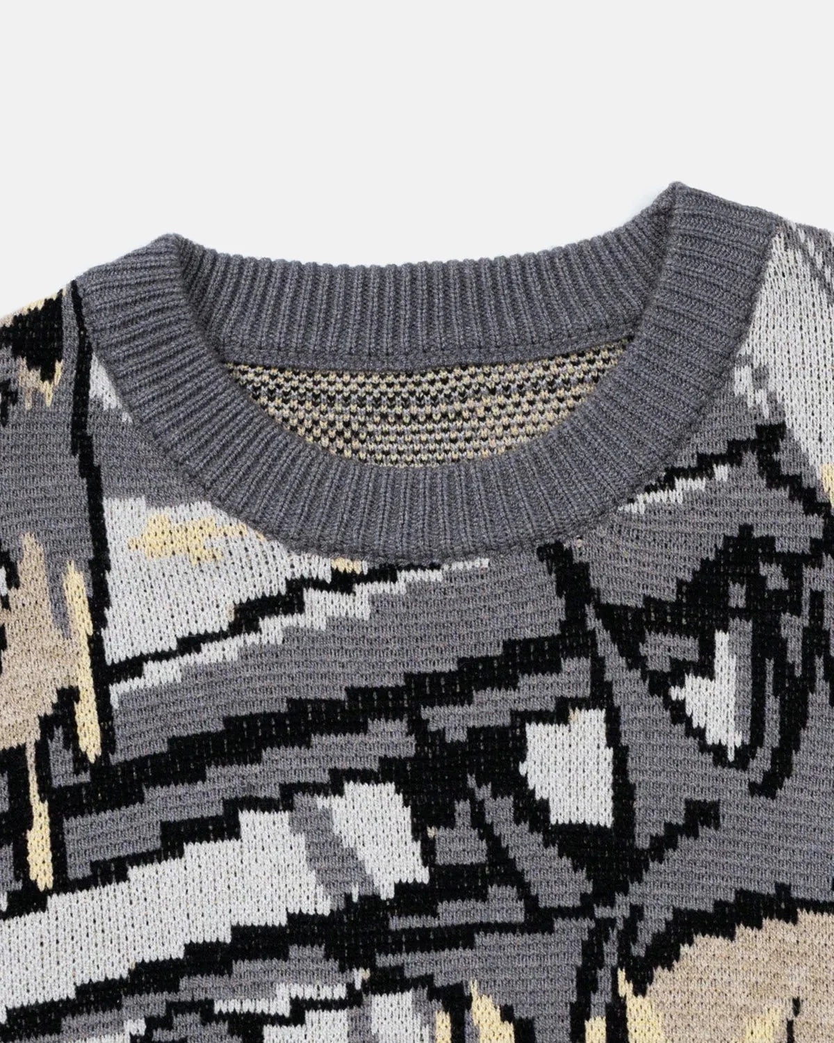 Back view of the crew neck knitted jumper