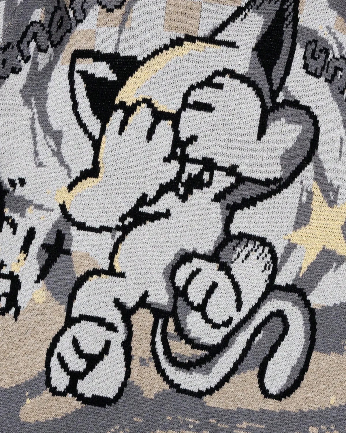 Ribbed hem detail on the graphic crew neck jumper