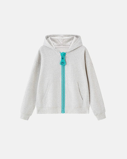 Contrast Chunky Zip-Up Hoodie