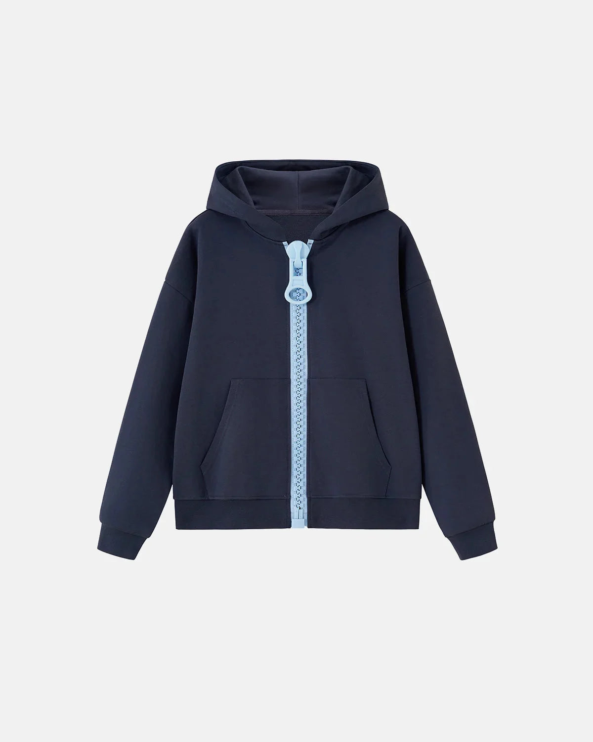 Contrast Chunky Zip-Up Hoodie