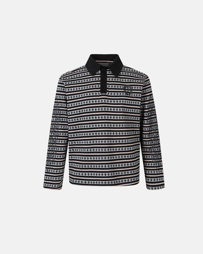 Cross Graphic Striped Polo Shirt
