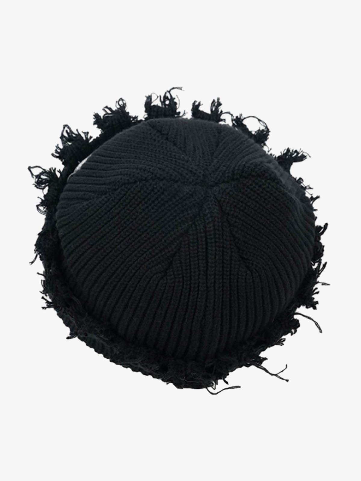 Patchwork beanie design with contrasting denim panels