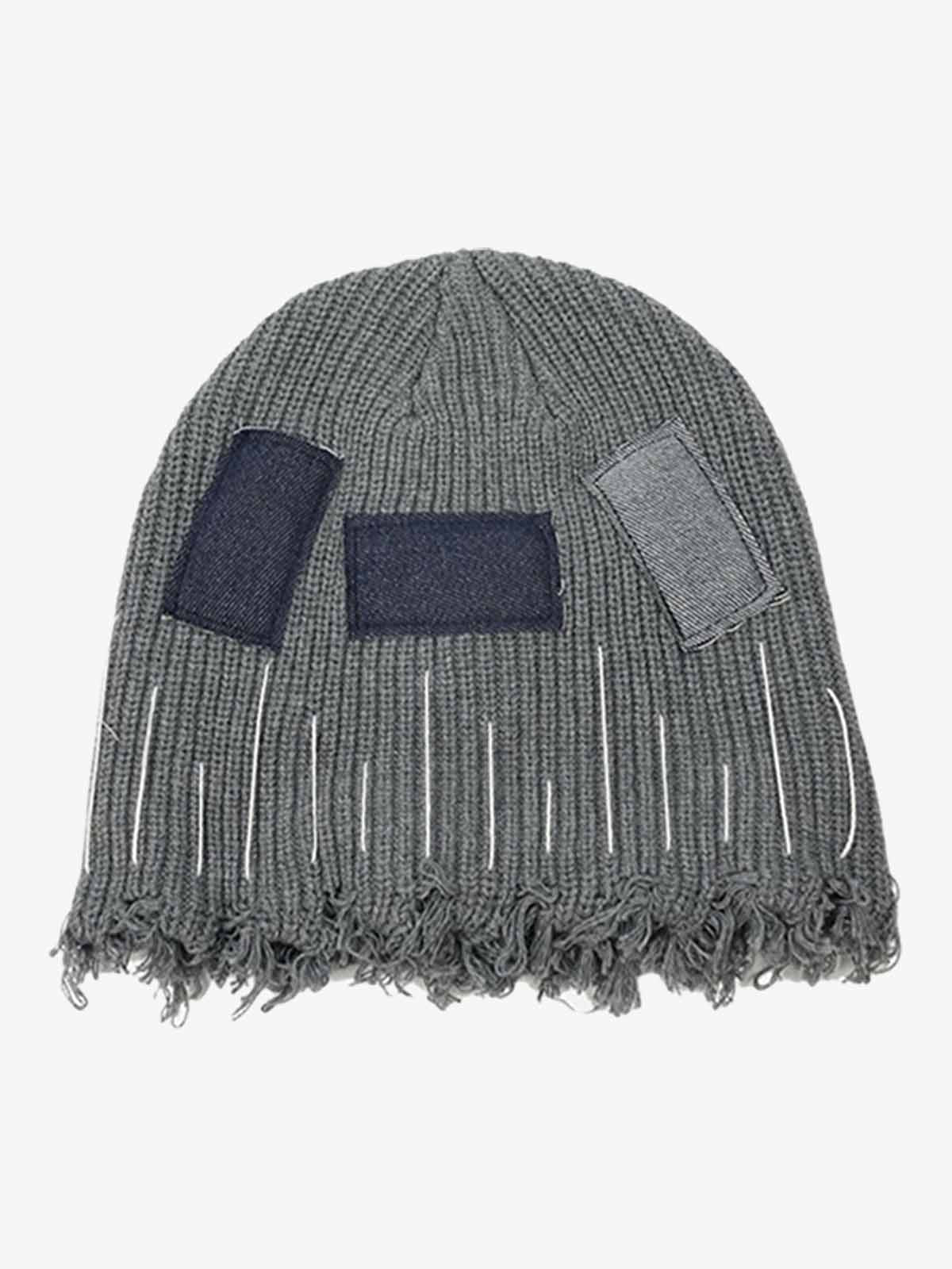 Streetwear denim hat featuring a relaxed beanie silhouette