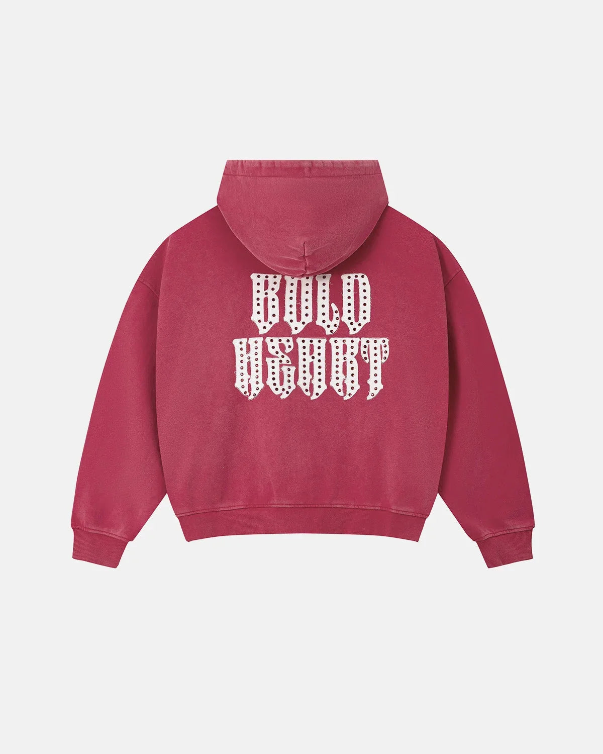 Side view of the gothic letter zip-up hoodie