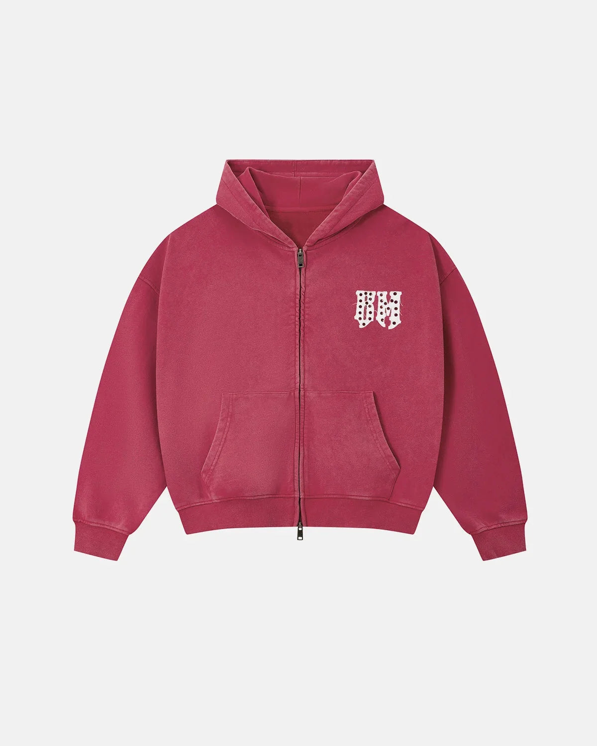 Back view of the washed hooded sweatshirt