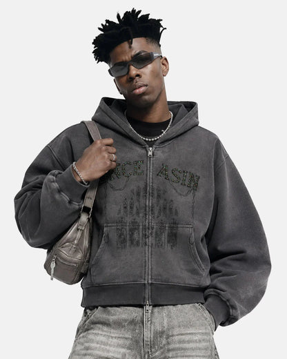 Full-length view of the hooded sweatshirt
