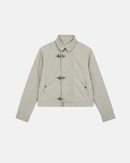 Boxy Workwear Jacket With Metal Clasp