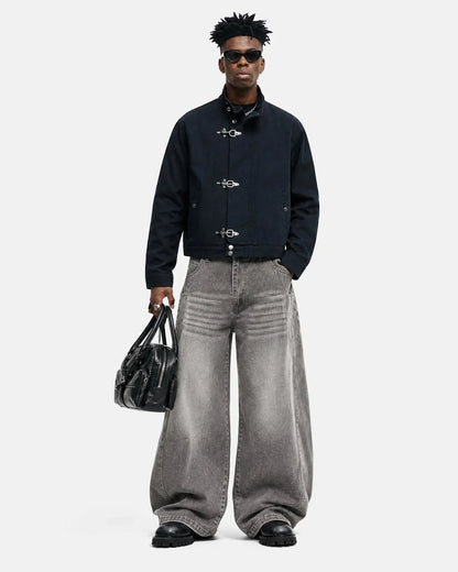 Workwear jacket sleeve and cuff detail