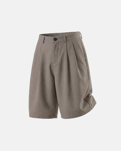 Men's Pinstripe Pleated Tailored Shorts