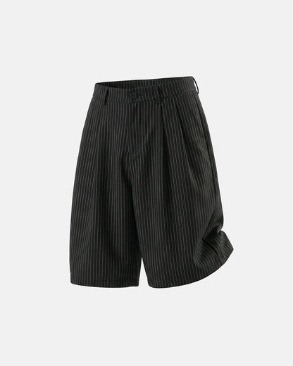 Men's Pinstripe Pleated Tailored Shorts