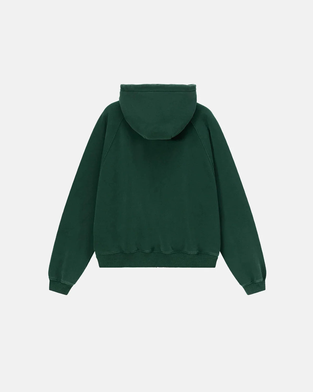 Boxy zip-up hoodie shown from the back