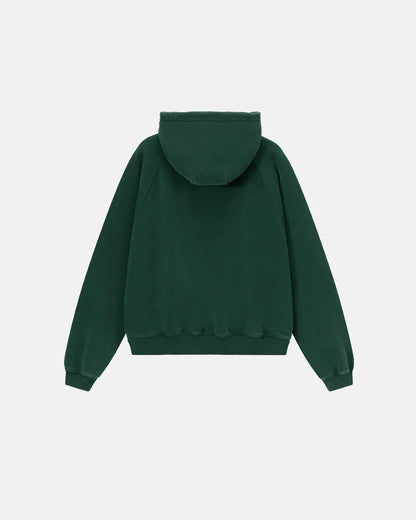 Boxy zip-up hoodie shown from the back
