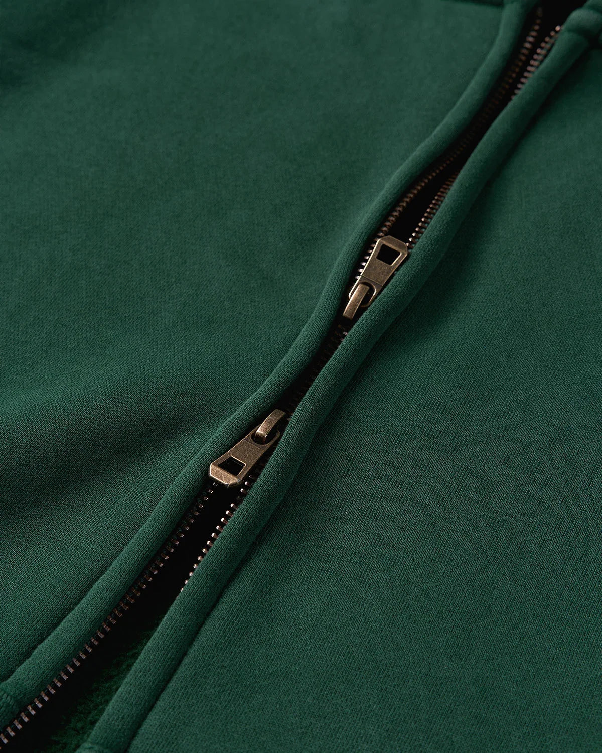 Ribbed hem detail on the boxy hoodie